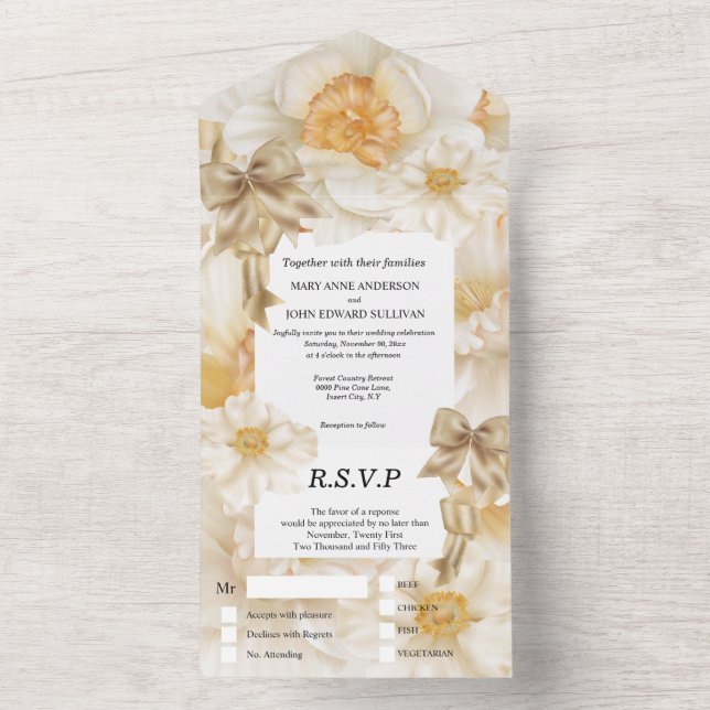 Casamento floral de primavera de girassol daffodil (Interno)