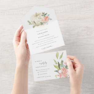 Casamento Floral De Pumpkin Branco Pastel Blush