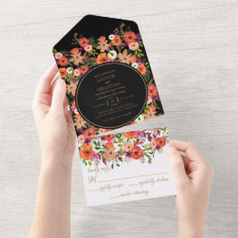 Casamento Floral de Queda Branca Tudo em Um Convit