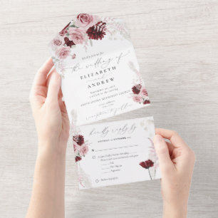 Casamento Floral de Rosas Rosa Espelhadas Elegante