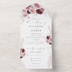 Casamento Floral de Rosas Rosa Espelhadas Elegante