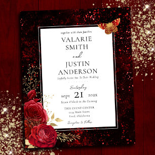 Casamento Floral de Splatter Vermelho Gótico Tudo
