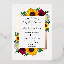 Casamento Floral de Sunflower Rosa Daisy Autumn