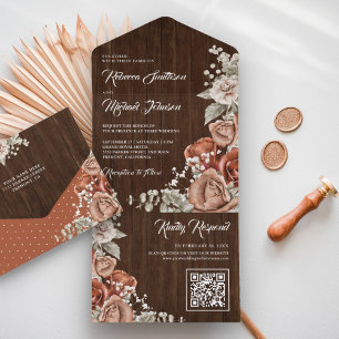 Casamento Floral de Terracota Rústica em Madeira c