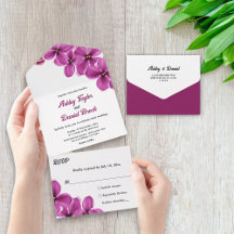 Casamento Floral de Verão de Flor Roxo Roxo Elegan
