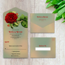 Casamento Floral de Verão Delicado com Rosa vermel