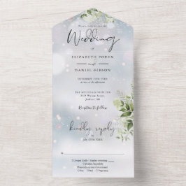 Casamento Floral de Verde de Inverno Elegante