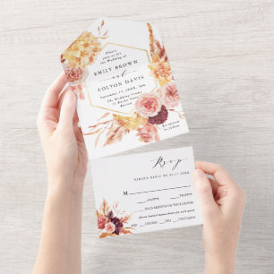 Casamento Floral Dourado em Terracota Borgonha