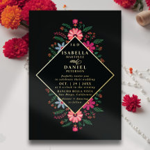 Casamento Floral Dourado Moderno Elegante Rancho M
