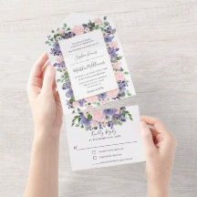 Casamento Floral Dourado Rosa e Lavanda Elegante