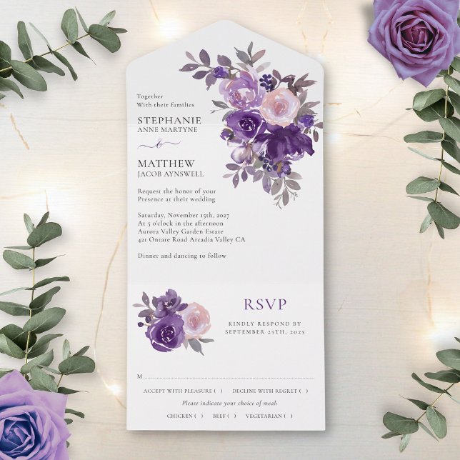 Casamento Floral Dusty Purple Blush (Criador carregado)