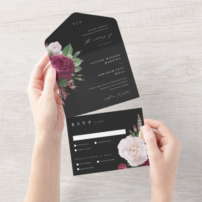 Casamento Floral Elegante Com Folhagem (Aba destacável)