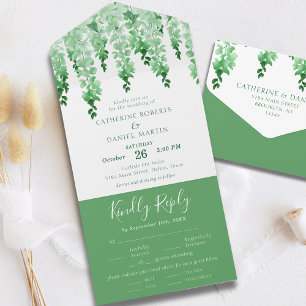 Casamento Floral Elegante de Watercolor Greenery