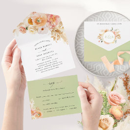 Casamento Floral Elegante e Verde com RSVP A