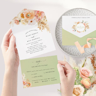 Casamento Floral Elegante e Verde com RSVP A