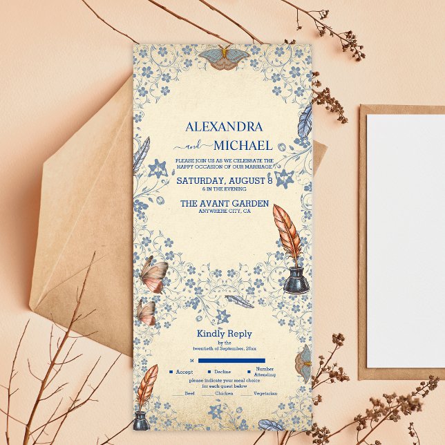 Casamento Floral Elegante Periwinkle (Criador carregado)