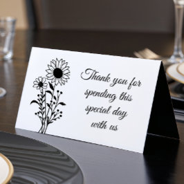 Casamento Floral Elegante White Negro Obrigado Fes