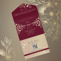 Casamento Floral em Dourado e Borgonha 