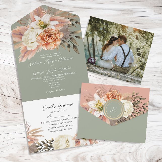Casamento Floral em Verde Salvia e Pêssego (Criador carregado)