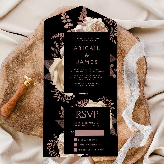 Casamento Floral Escuro Temperamental Marfim e Dou (Criador carregado)
