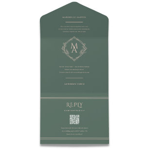 Casamento Floral Evergreen do Diamond Monograma
