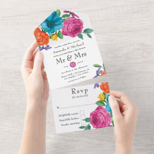 Casamento Floral Fiesta em Aquarela