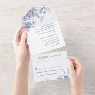 Casamento Floral Francês Azul Poeirento Vitoriano