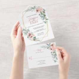 Casamento Floral Geométrico e Rosa Escamosos