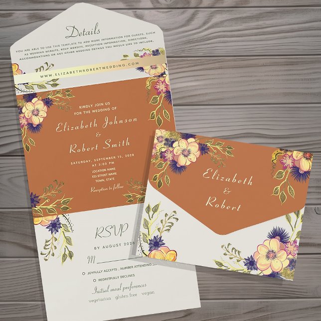 Casamento Floral Laranja de Casa de Campo (Criador carregado)