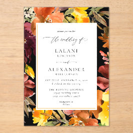 Casamento Floral Laranja e Amarelo -3 Preto