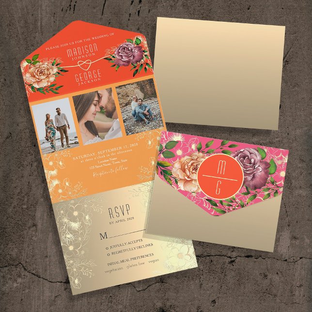 Casamento Floral Laranja e Rosa (Criador carregado)