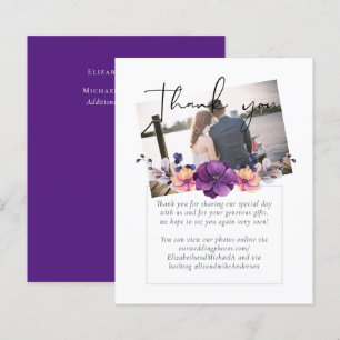 Casamento Floral Laranja Roxo Obrigado