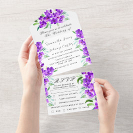 Casamento Floral Lilac-Purple-Watercolor