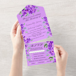 Casamento Floral Lilac-Purple-Watercolor