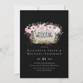 CASAMENTO - Floral Menina Brilho Prata Rosado