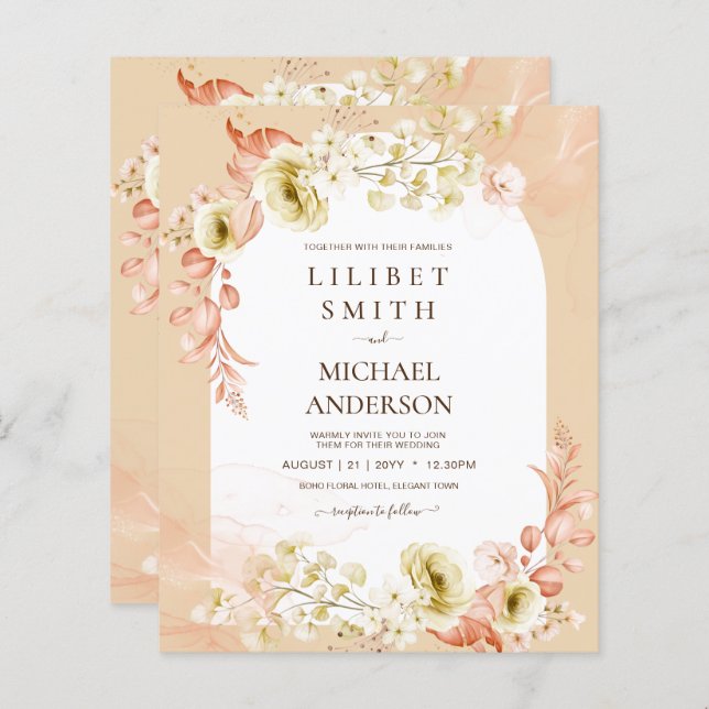 Casamento Floral Mix Boho (Frente/Verso)