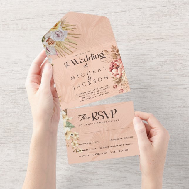 Casamento Floral Moderno da Bohemian Watercolor (Aba destacável)