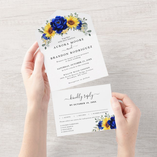 Casamento Floral Moderno de Girassol Russo Real (Tearaway)
