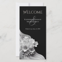Casamento Floral Moderno Preto e Branco