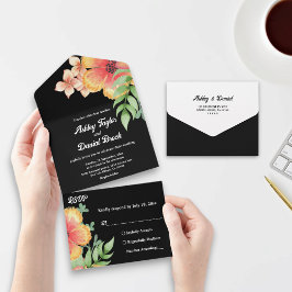 Casamento Floral Negro de Flores Chic Romântica