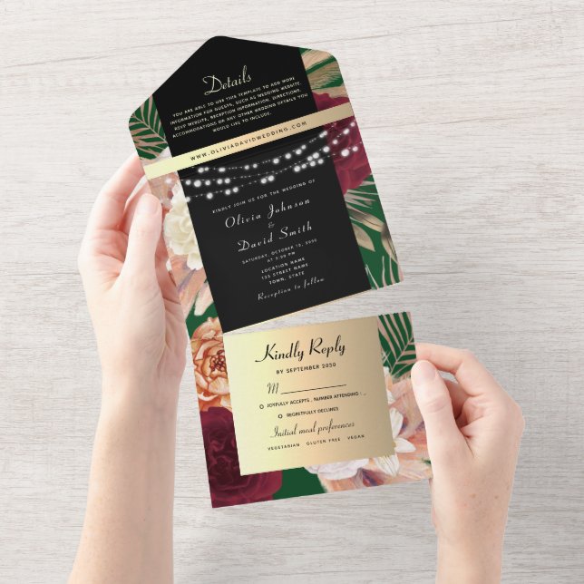 Casamento Floral Ouro Negro (Tearaway)