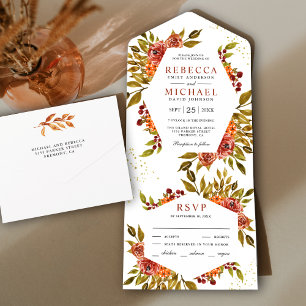 Casamento Floral Outono Laranja Queimado Rústico