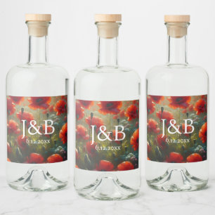 Casamento Floral Personalizado de Poppies Vermelho