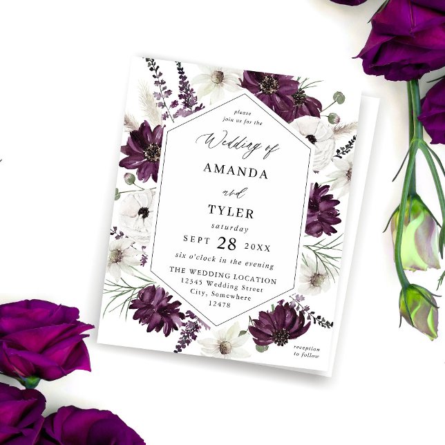 Casamento Floral Púrpura e Branco (Criador carregado)