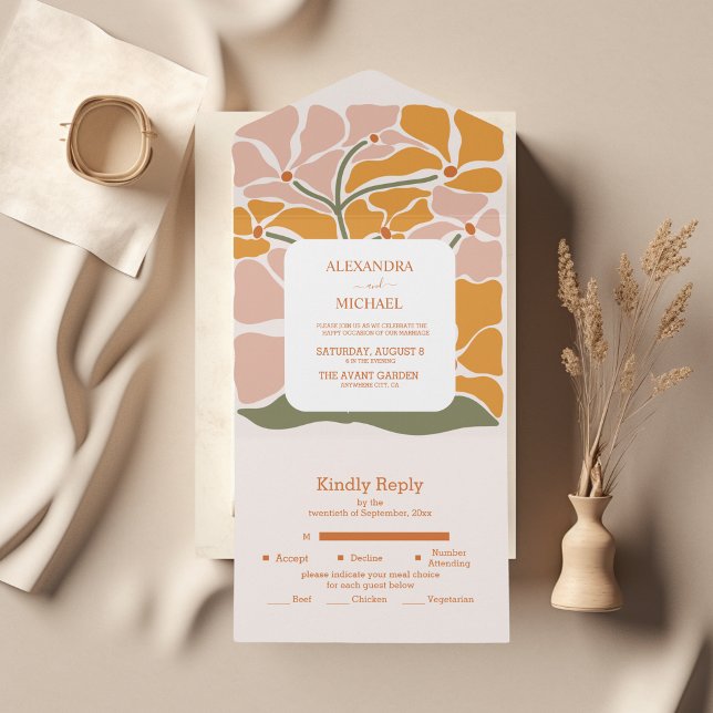 Casamento Floral Retro Boho Chic (Criador carregado)