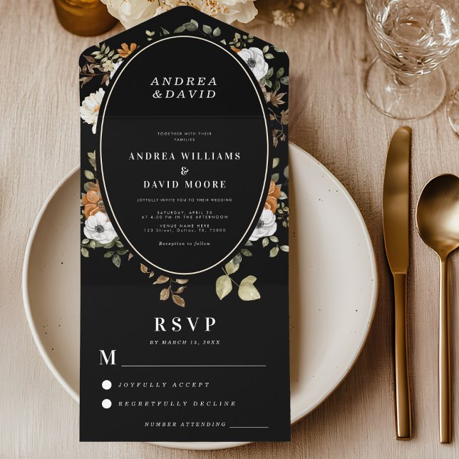 Casamento Floral Romântico Boho Floral Dark & Mood (Criador carregado)