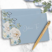 Casamento Floral Romântico de Molas Azuis Azuis