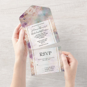 Casamento Floral Romântico De Turquesa Roxo