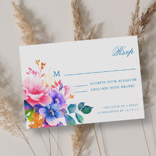 Casamento Floral Romântico Elegante RSVP Rainbow