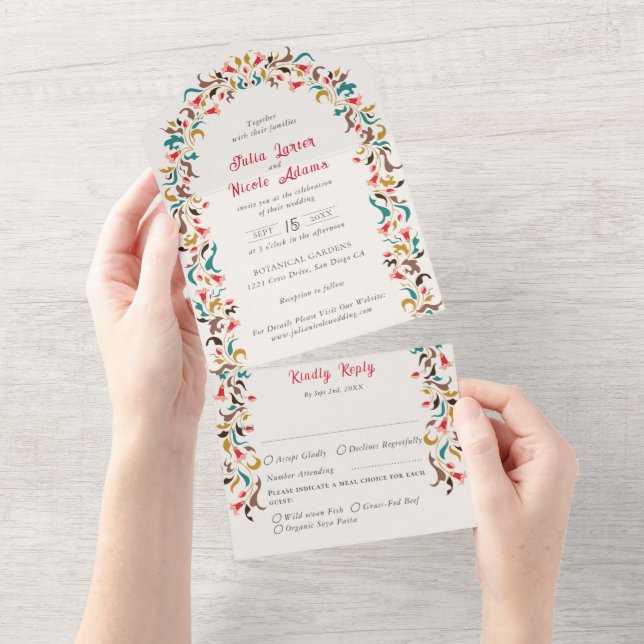 Casamento Floral Romântico Moderno Elegante (Aba destacável)
